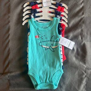 🌊 NEW Carter's 5-Pack Sleeveless Bodysuits | Size Newborn 🌊